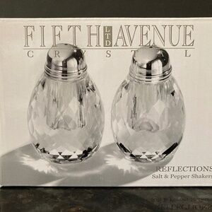 Fifth Avenue Crystal Reflections Pear-shaped Checkerboard Cut Salt & Pepper Set